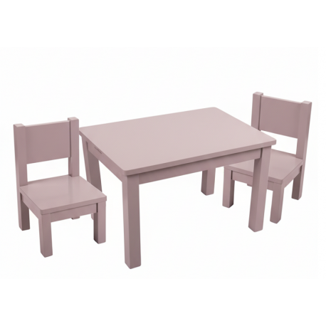 Ensemble Table et Chaises Enfant Montessori Mauve Bruyère 1-4 ans