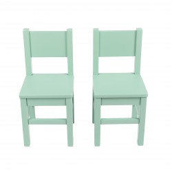 Lot de 2 Chaises Enfant en bois Vert Sauge 4-7 ans