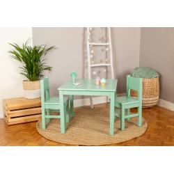 Lot de 2 Chaises Enfant en bois Vert Sauge 4-7 ans
