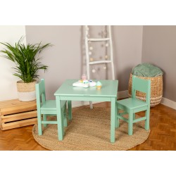 Ensemble Table et Chaises Enfant Vert Sauge 4-7 ans