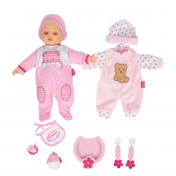 Poupon Bambolina Bébé mange et parle - 42cm - dit 50 mots