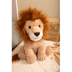 Peluche géante Léon le Lion assis 50cm - Made In France