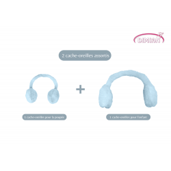 Poupée Frostyzz Princesse des neiges bleue avec 2 cache-oreilles - 30cm