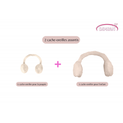 Poupée Frostyzz Nounours beige avec 2 cache-oreilles - 30cm