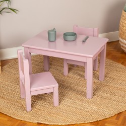Ensemble Table et Chaises Enfant Montessori Mauve Bruyère 1-4 ans