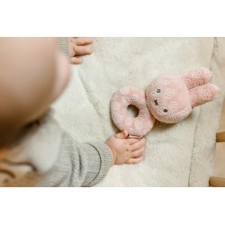 Hochet Anneau Miffy avec grelot - Flower Rose - 16 cm