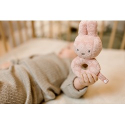 Hochet Anneau Miffy avec grelot - Flower Rose - 16 cm
