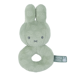 Hochet anneau Miffy avec grelot - Flower vert 16cm
