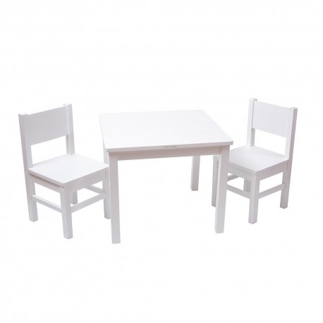 Ensemble Table et Chaises Enfant Blanc - 4-7 ans