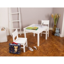 Ensemble Table et Chaises Enfant Blanc - 4-7 ans