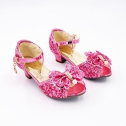 Chaussures Mules à Nœuds et Paillette Rose T27 (3-4 ans)