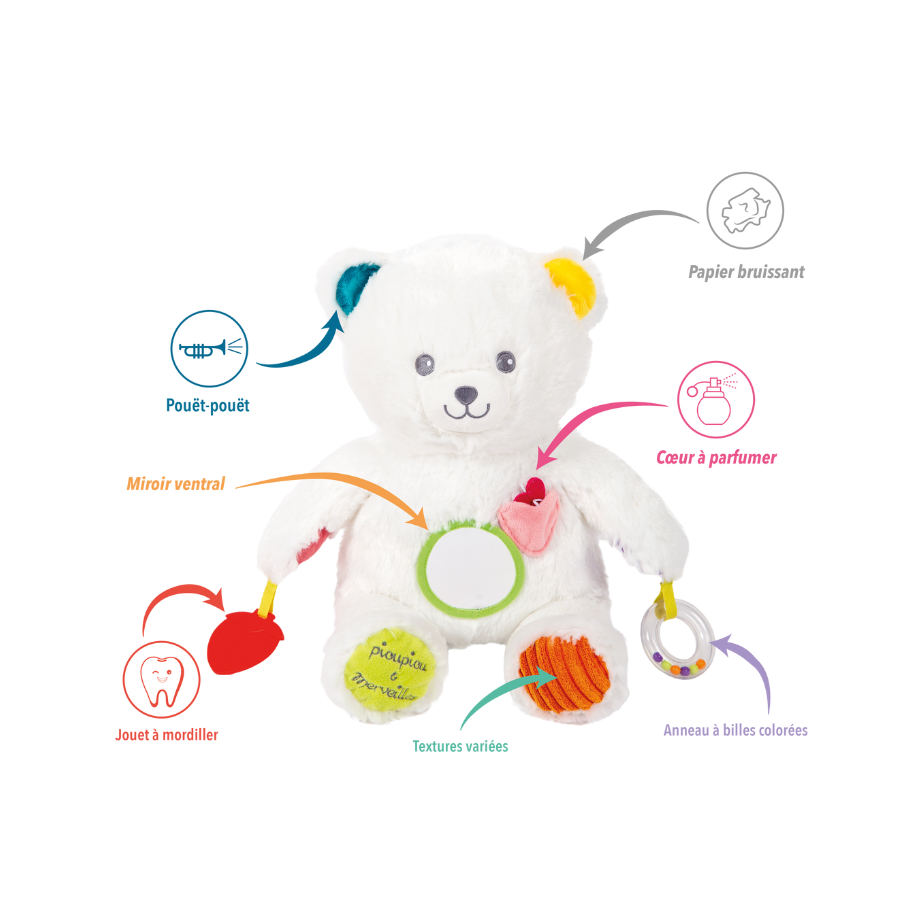 Peluche Gaston éveil des sens - 40cm