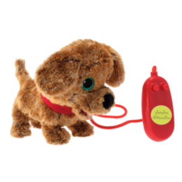 Peluche filoguidée chien Noisette marche avec moi !