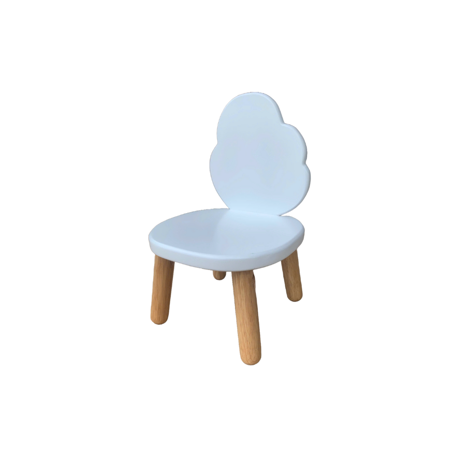 Lot de deux chaises enfant NUAGE blanc, bois massif, MONTESSORI