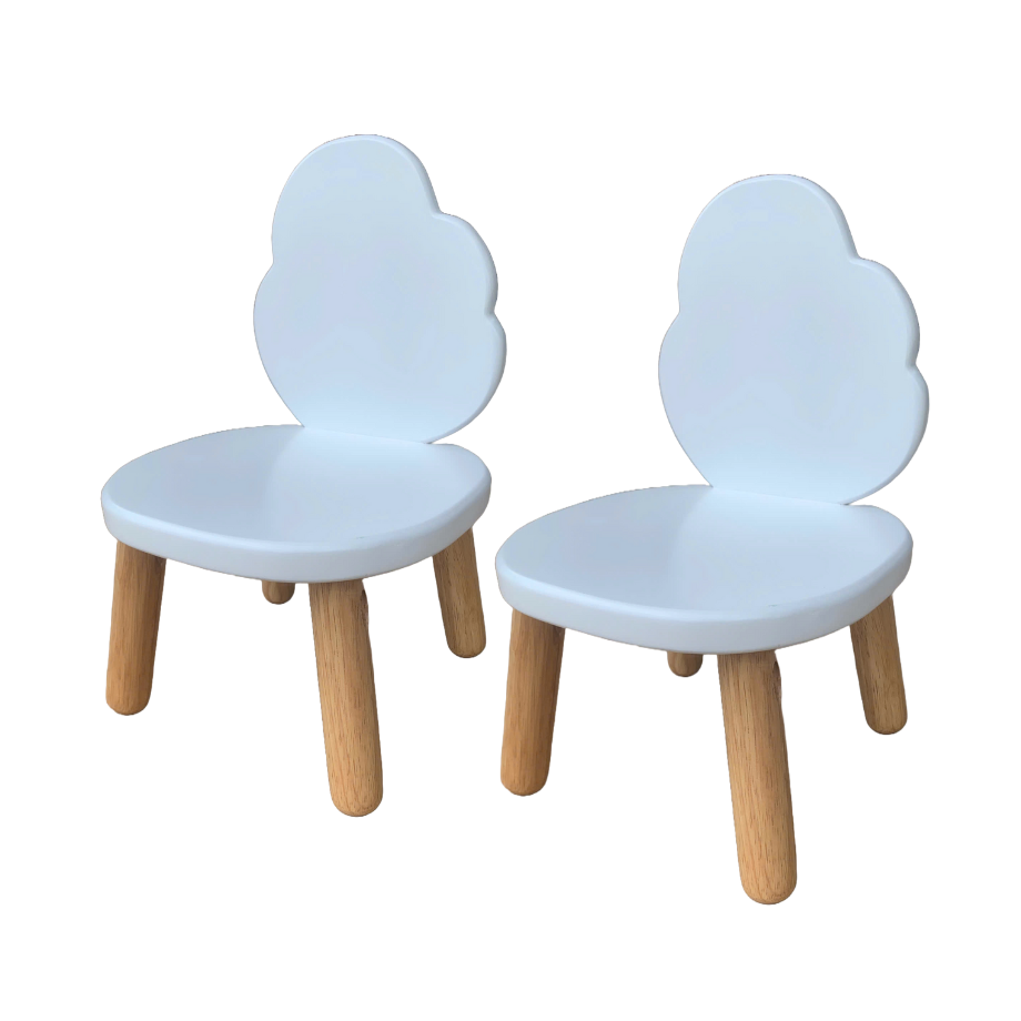 Ensemble Tables et Chaise enfant 12 mois MONTESSORI - NUAGE Blanc