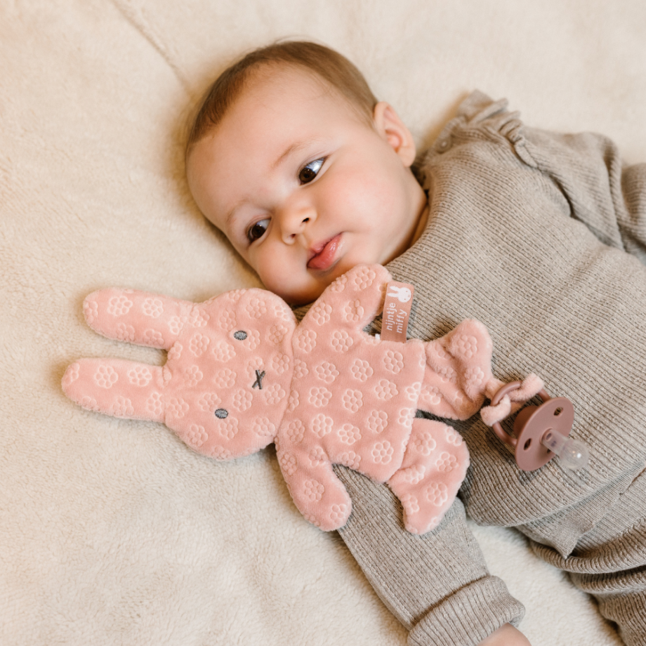 Doudou Miffy Flower rose - attache tétine