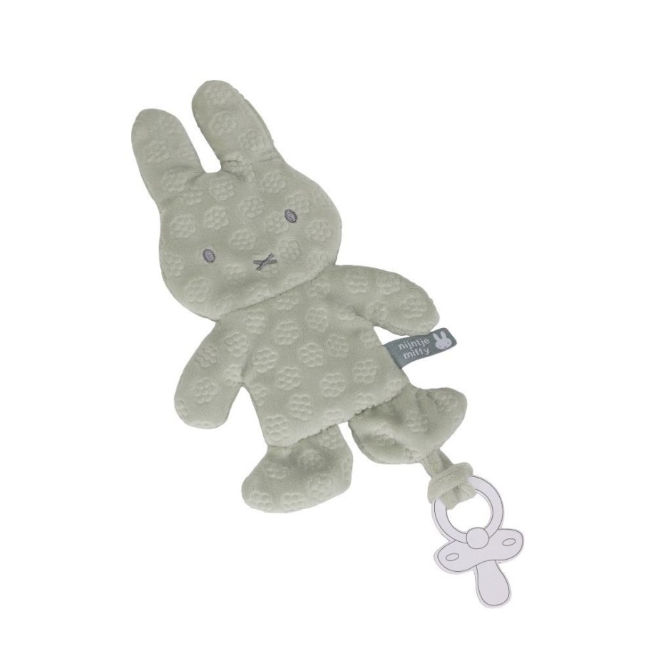 Doudou attache tétine  Miffy - Flower Vert