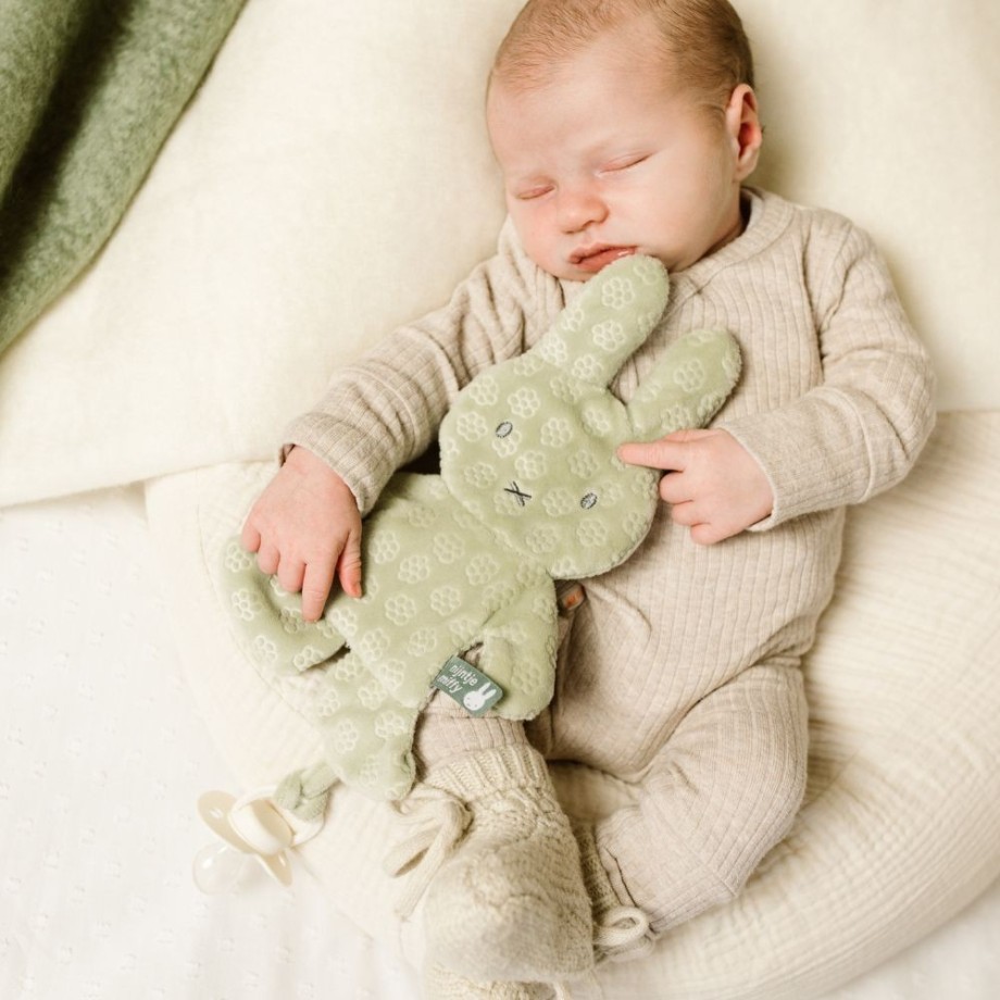 Doudou Miffy Flower vert - attache tétine