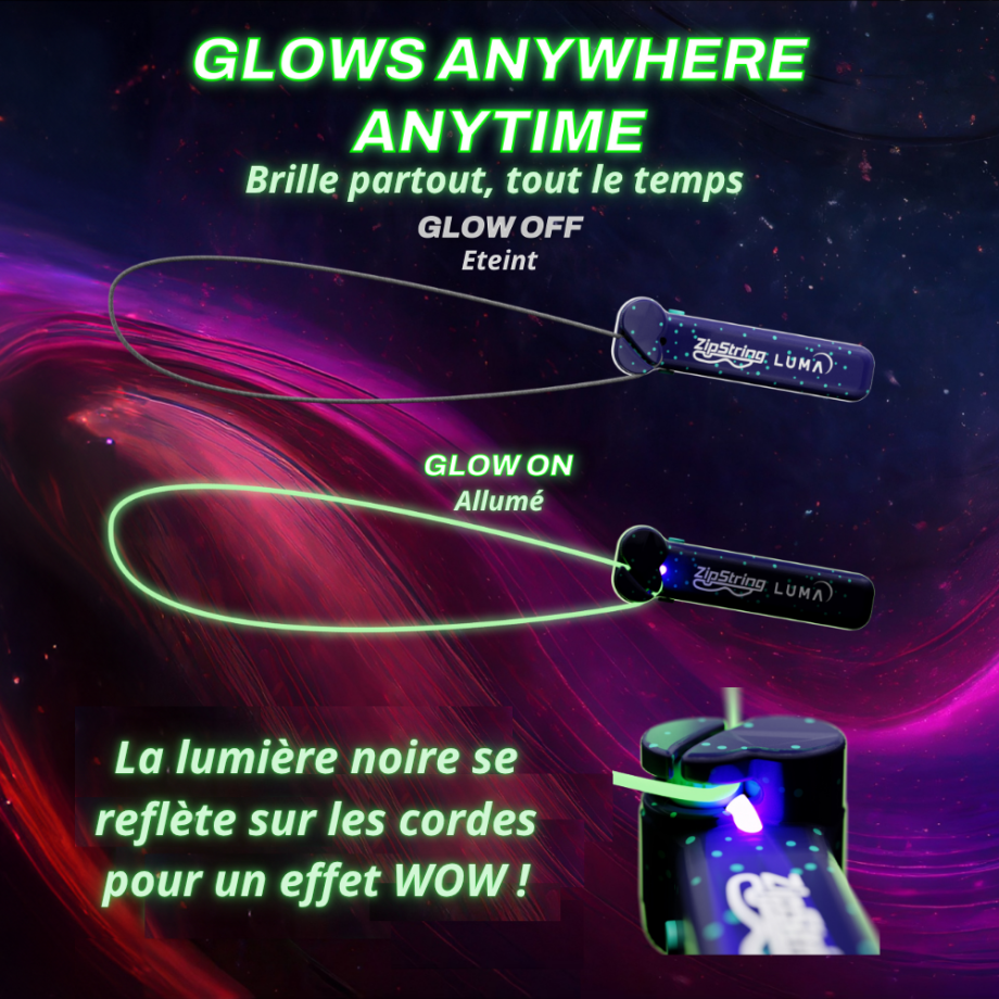 ZipString Luma, le jeu de corde qui brille dans l'obscurité !