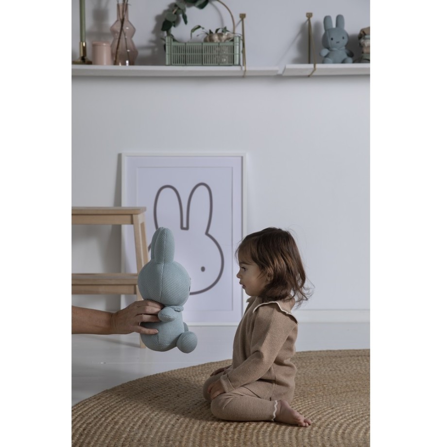 Peluche Miffy doudou lapin tricot vert amande - cadeau naissance bébé