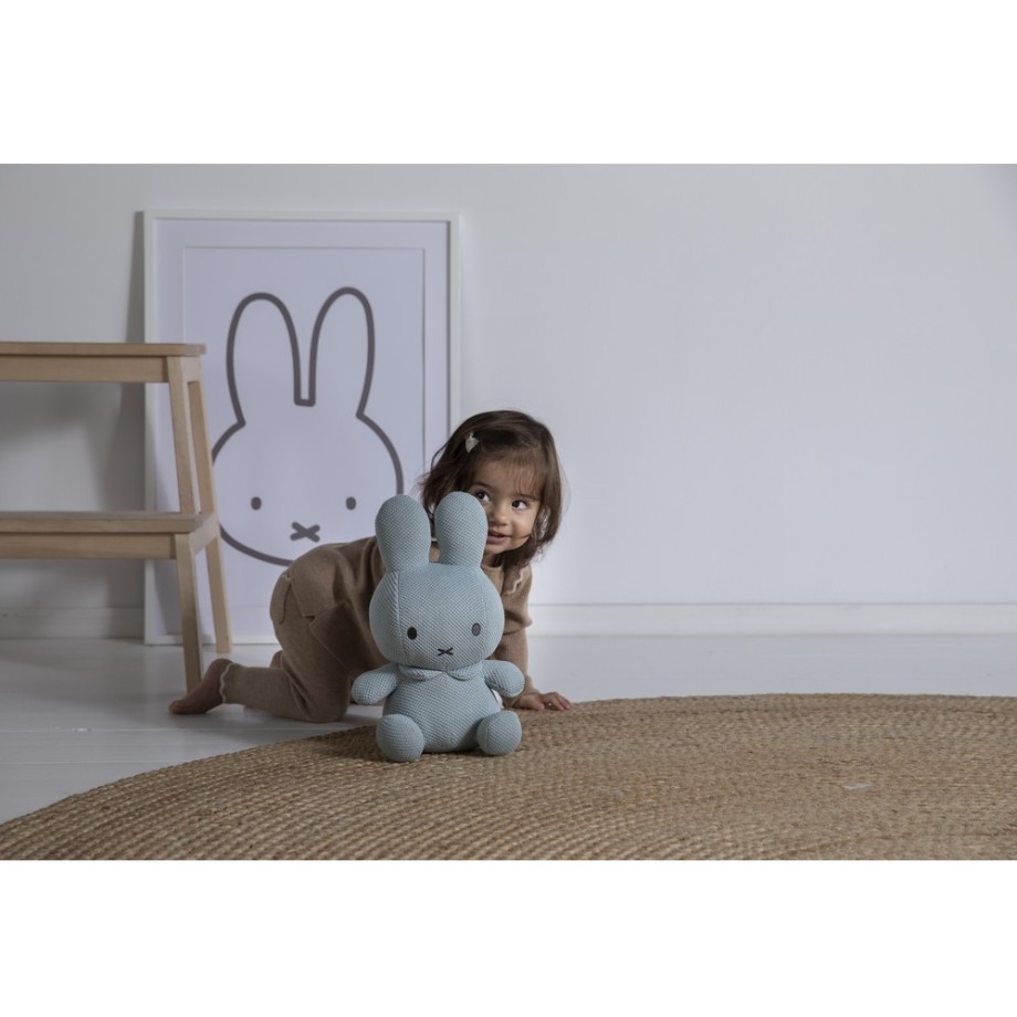 Peluche Miffy doudou lapin tricot vert amande - cadeau naissance bébé