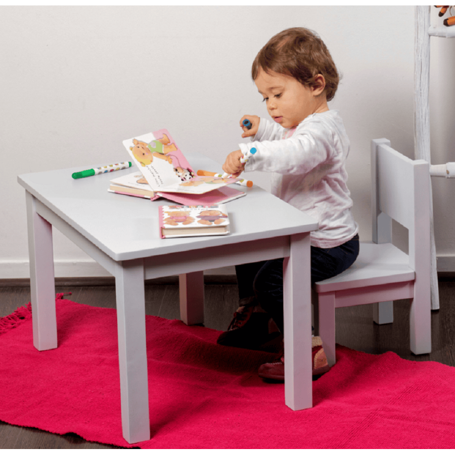 Ma première chaise, chaise enfant bois massif design gris