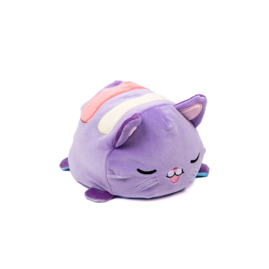 Peluche réversible Cushablez - Chat violet/bleu 22cm