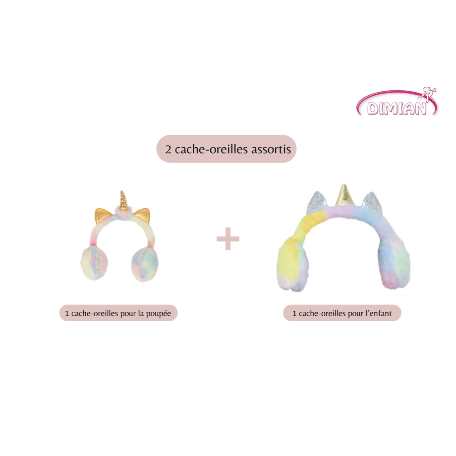 Poupée Frostyzz Licorne  - 30cm - avec cache-oreilles pour enfant