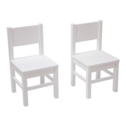 Lot de 2 chaises enfant en bois Blanc 4-7 ans