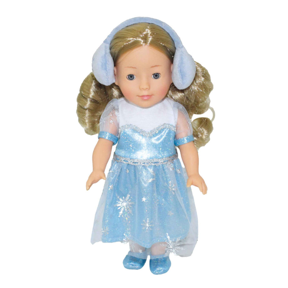 Poupée Frostyzz Princesse des neiges avec cache-oreilles pour enfant - 30cm