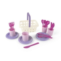 Dantoy - Set de Pique-Nique Rose - 17 pièces en filet
