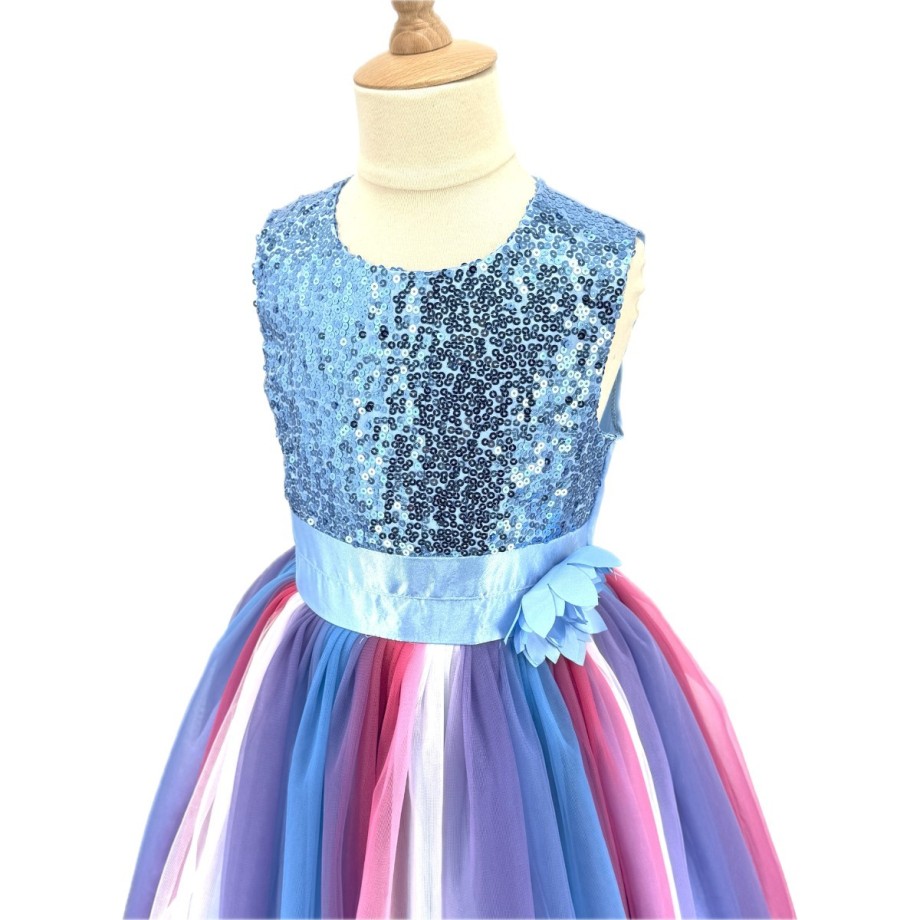 Robe de déguisement princesse fille satin et sequins