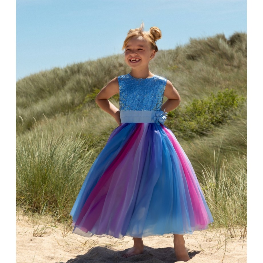 Robe de déguisement princesse fille satin et sequins