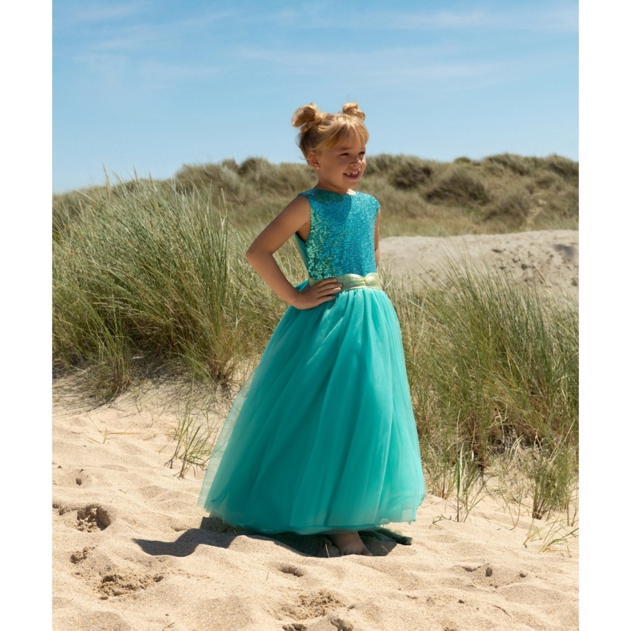 Robe de déguisement princesse fille en jersey et sequins avec jupons et cerceau amovible