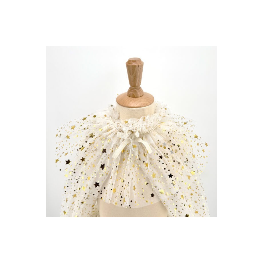 Set tutu et cape ivoire fille en tulle avec étoiles dorées (3-7 ans)