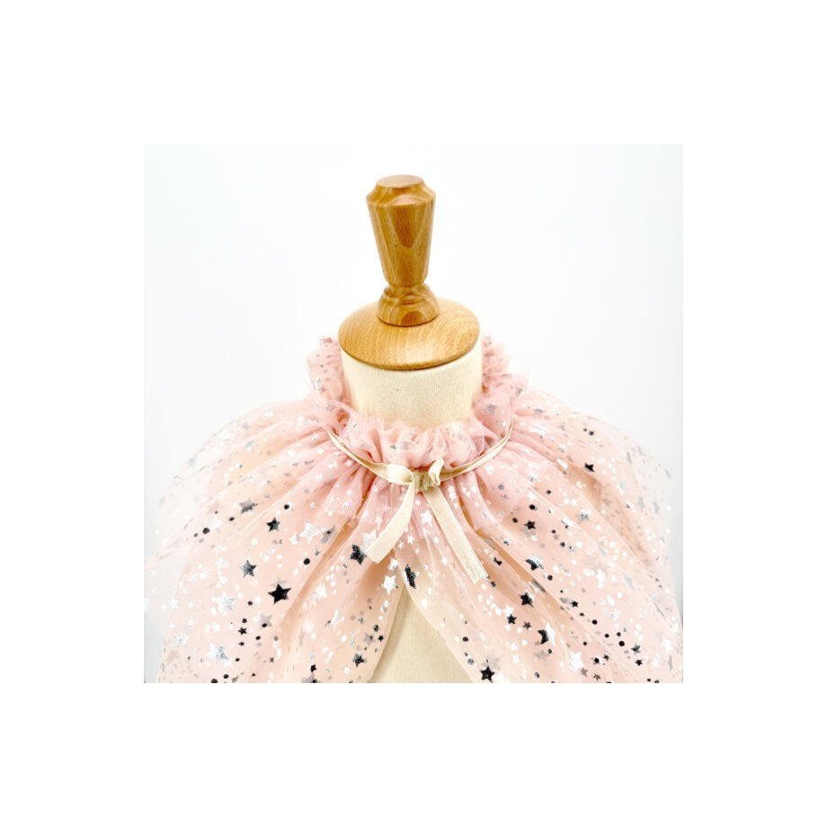 Set tutu et cape rose poudré fille en tulle avec étoiles dorées (3-7 ans)