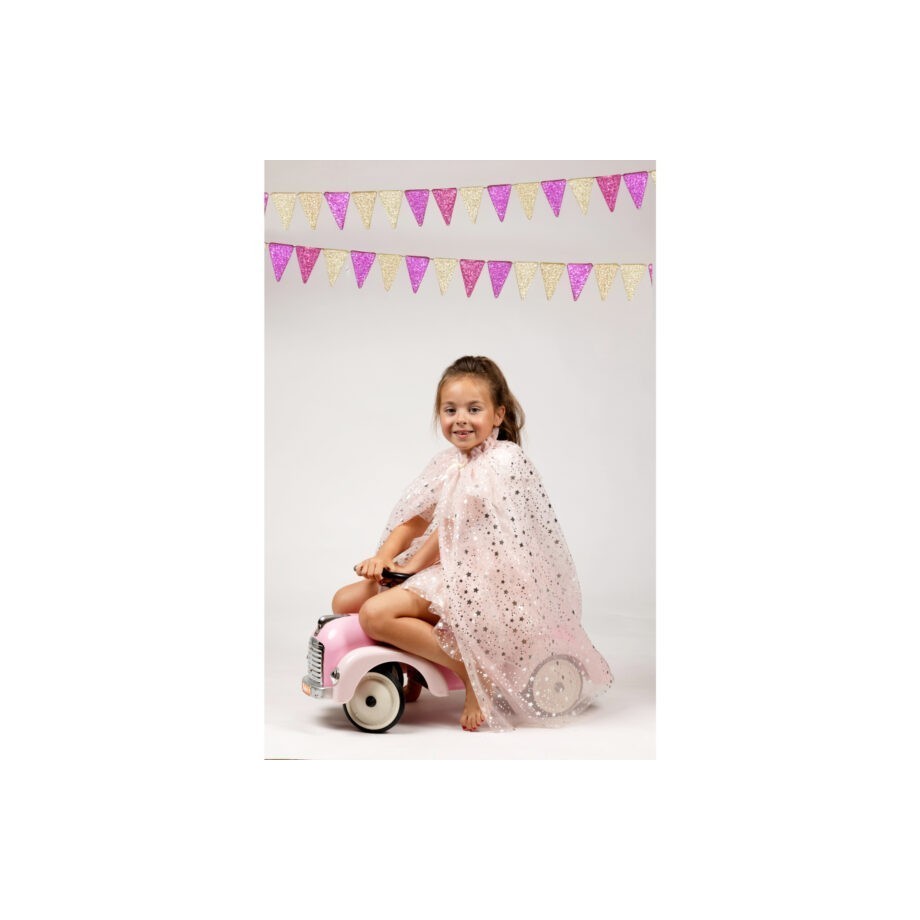 Set tutu et cape rose poudré fille en tulle avec étoiles dorées (3-7 ans)
