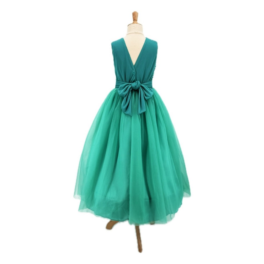 Robe de déguisement princesse fille en jersey et sequins avec jupons et cerceau amovible