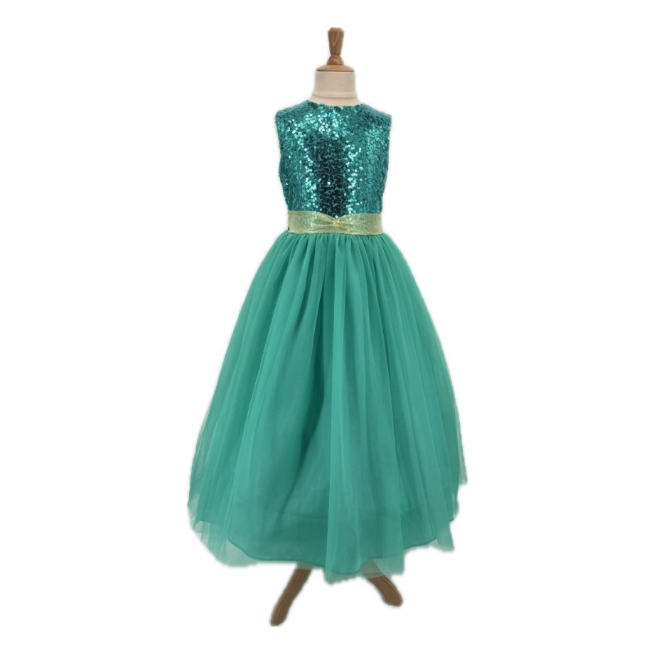 Robe de déguisement princesse fille en jersey et sequins avec jupons et cerceau amovible