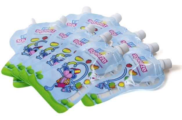 Bumper Bébé Gourdes Réutilisable pour Enfants Fill n Squeeze gourde compote rechargeable et Réutilisables Ecologiques au congélateur & au Lave-Vaisselle Sans BPA système de pochette pour bébé 