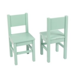 Lot de 2 chaises enfant en bois Vert Sauge 4-7 ans