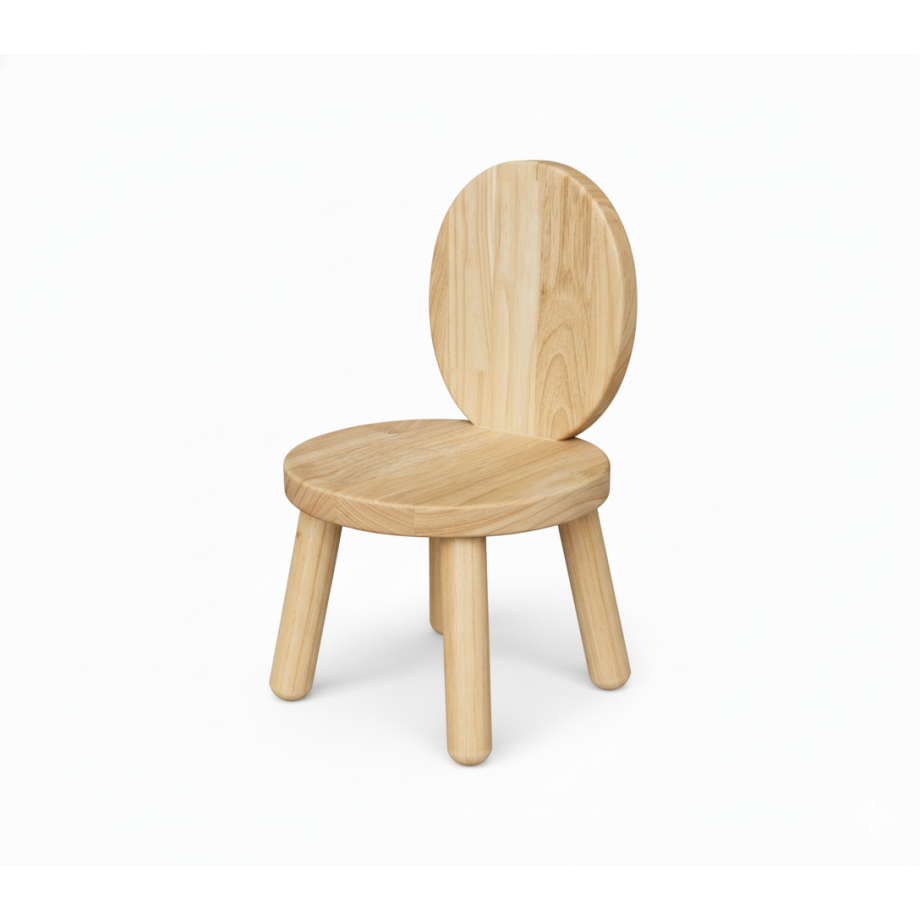 Lot de deux chaises enfant OVALINE blanc, bois massif, MONTESSORI