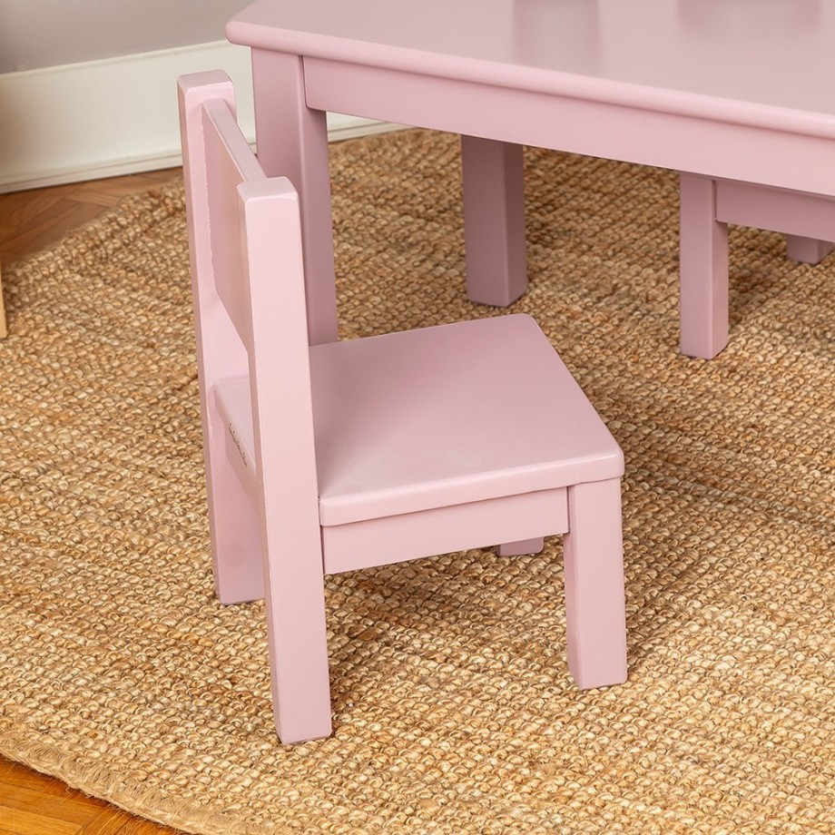 Première chaise, chaise enfant bois massif design mauve bruyère MONTESSORI