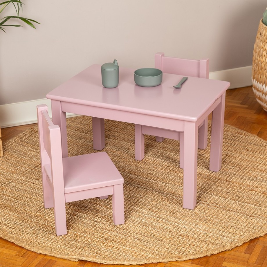 Première chaise, chaise enfant bois massif design mauve bruyère MONTESSORI