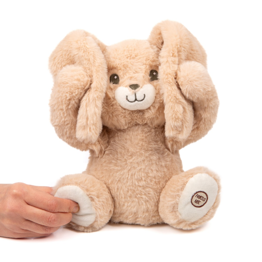 Peluche Justin coucou-caché et comptine