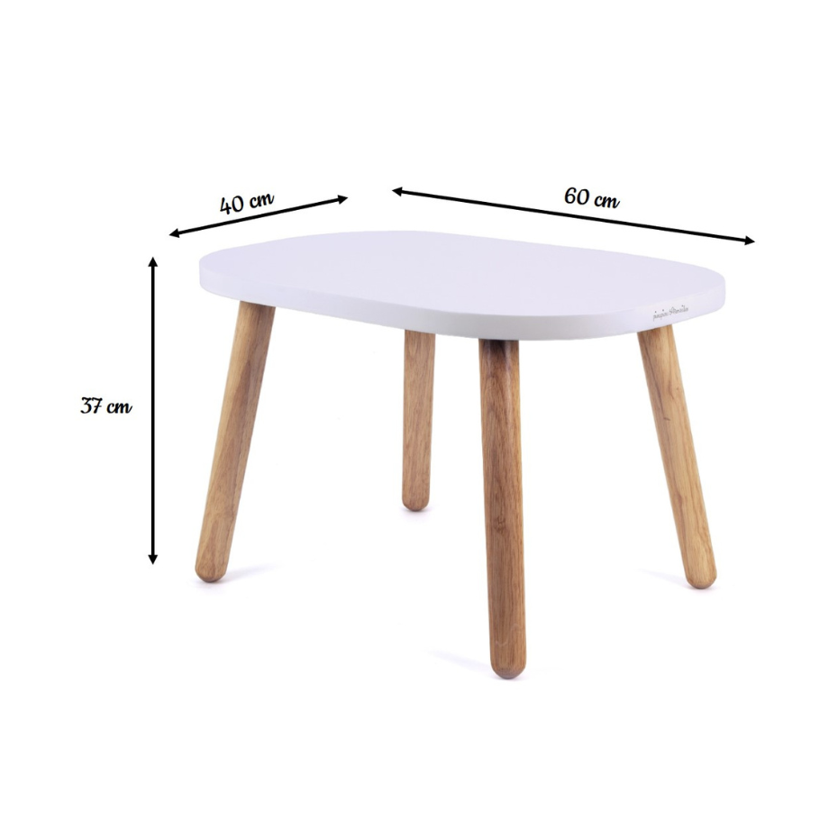 Ensemble Tables et Chaise enfant 12 mois MONTESSORI - OVALINE Blanc