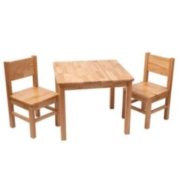 Ensemble Tables et chaises enfant en bois  Bois naturel  4-7 ans