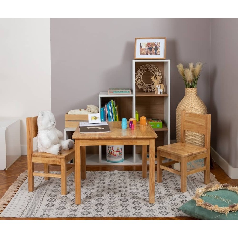 Ensemble Tables et Chaise enfant 4 -7 ans MONTESSORI - Bois Naturel