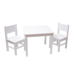 Ensemble Tables et chaises enfant  en bois  Blanc  4-7 ans