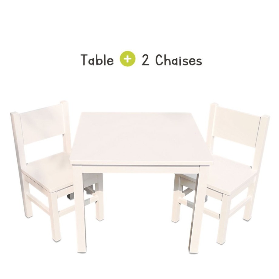 Ensemble Tables et Chaise enfant 4 -7 ans MONTESSORI - Blanc